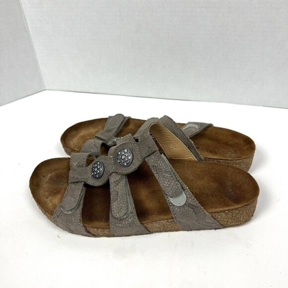 Haflinger Sandals Womens 39 Alice Slides Snake Leather Slip On Casual Open Toe - Picture 1 of 7